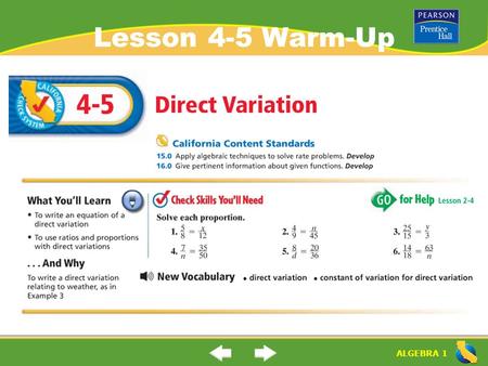 Lesson 4-5 Warm-Up.