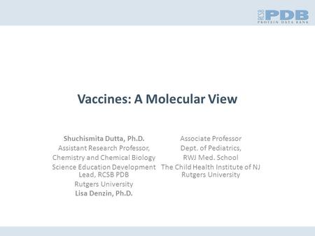 Vaccines: A Molecular View