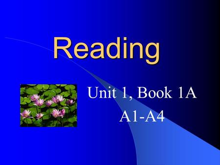 Reading Unit 1, Book 1A A1-A4.