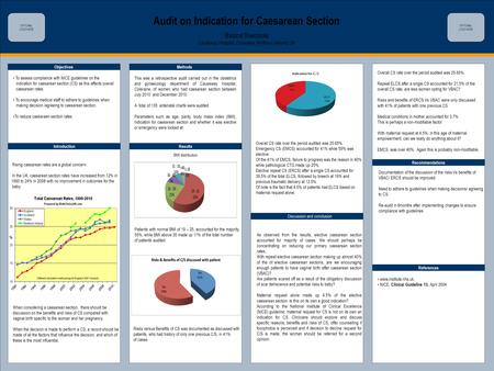 TEMPLATE DESIGN © 2008 www.PosterPresentations.com Audit on Indication for Caesarean Section Basirat Towobola Causeway Hospital, Coleraine, Northern Ireland,