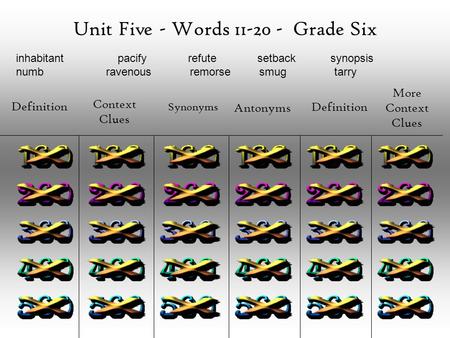 Unit Five - Words Grade Six