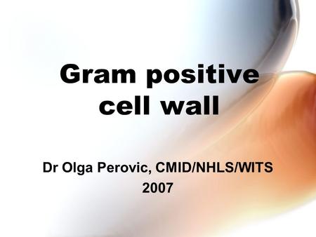 Gram positive cell wall