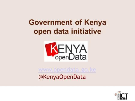 Government of Kenya open data initiative