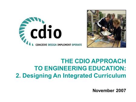 TO ENGINEERING EDUCATION: 2. Designing An Integrated Curriculum