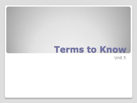 Terms to Know Unit 5. Re- Again, back Mis- Bad or badly, wrong.