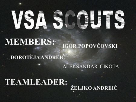 MEMBERS: IGOR POPOVČOVSKI DOROTEJA ANDREIĆ ALEKSANDAR CIKOTA TEAMLEADER: ŽELJKO ANDREIĆ.