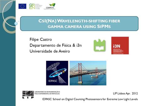 Filipe Castro Departamento de Física & i3n Universidade de Aveiro C S I(N A ) W AVELENGTH - SHIFTING FIBER GAMMA CAMERA USING S I PM S LIP Lisboa Apr.