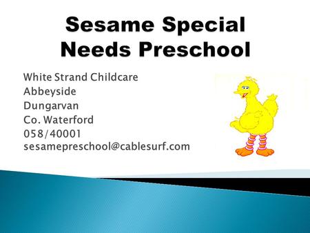 White Strand Childcare Abbeyside Dungarvan Co. Waterford 058/40001