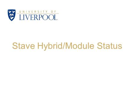 Stave Hybrid/Module Status. Modules Stave Module Building 2 Mechanical Chip Gluings Mechanical Wirebonding Electrical Chip Gluings Electrical Wirebondings.