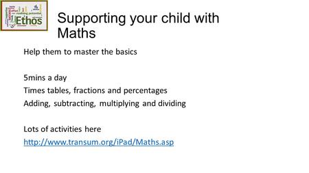 Supporting your child with Maths