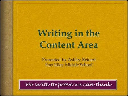 Writing in the Content Area