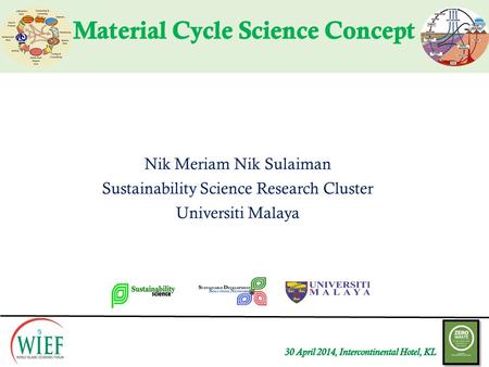 Nik Meriam Nik Sulaiman Sustainability Science Research Cluster Universiti Malaya 1.