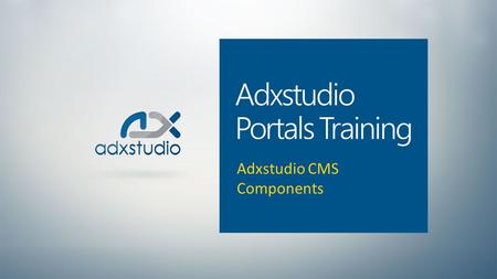 Adxstudio Portals Training