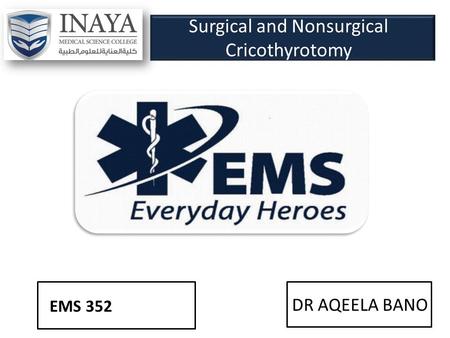 Surgical and Nonsurgical Cricothyrotomy