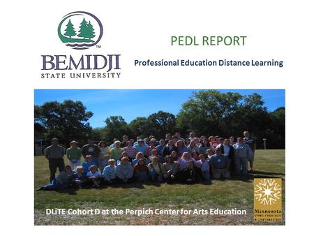 PEDL REPORT Professional Education Distance Learning DLiTE Cohort D at the Perpich Center for Arts Education.