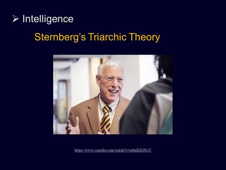  Intelligence Sternberg’s Triarchic Theory https://www.youtube.com/watch?v=otlmKZeNi-U.