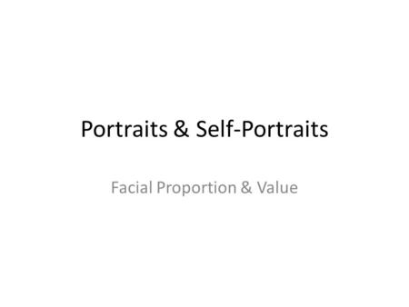 Portraits & Self-Portraits