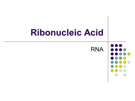 Ribonucleic Acid RNA.