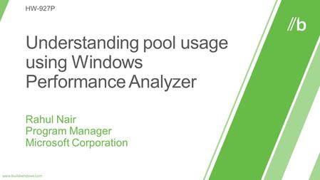 Pool Overview The Windows Pool has four basic allocation areas: Allocations that can be paged out of memory to the pagefile Paged Pool Allocations.