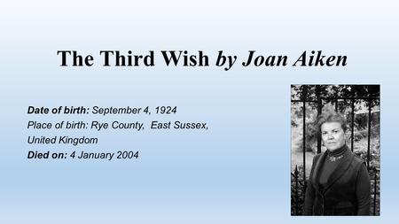 The Third Wish by Joan Aiken