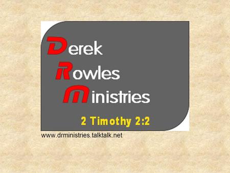 Www.drministries.talktalk.net. WHY DOES GOD ALLOW SUFFERING?