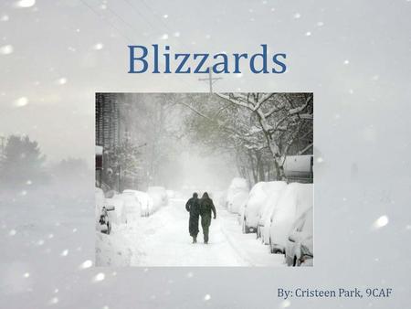 Blizzards By: Cristeen Park, 9CAF.