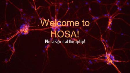 Welcome to HOSA! Please sign in at the laptop!. Introducing your 2015-2016 officers!