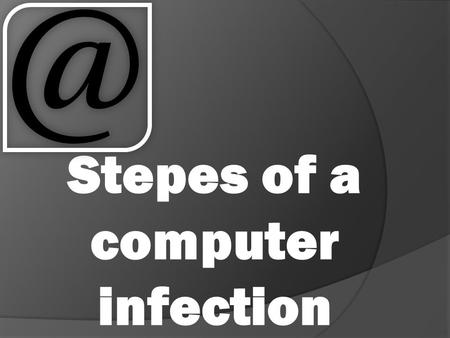 Stepes of a computer infection. An infected.EXE file arrives as an email attachment.