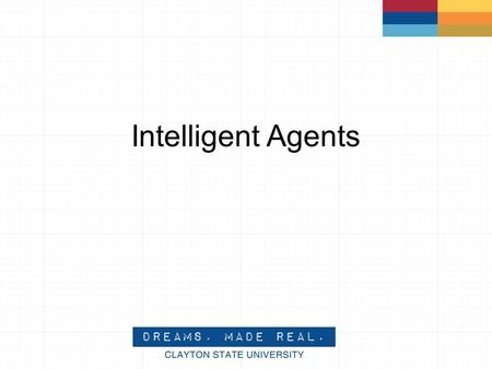 Intelligent Agents. What is an intelligent agent? A software tool that acts on behalf of a person. It allows work to be delegated to the software agent.