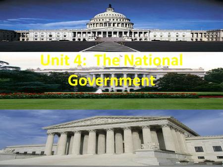 Unit 4: The National Government. Class Starter 1.Explain the difference between the Melting Pot Theory and the Tossed Salad Theory. 2.What was the House.