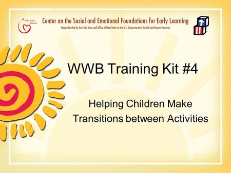 Helping Children Make Transitions between Activities