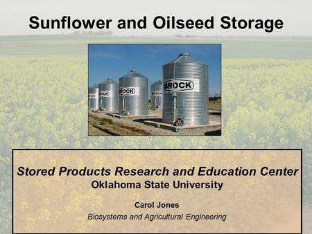 Sunflower and Oilseed Storage