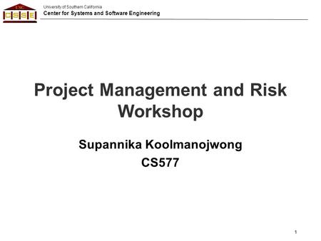 Project Management and Risk Workshop