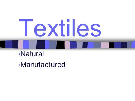 Textiles Natural Manufactured.