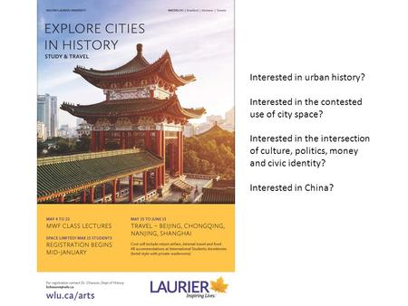 Interested in urban history? Interested in the contested use of city space? Interested in the intersection of culture, politics, money and civic identity?