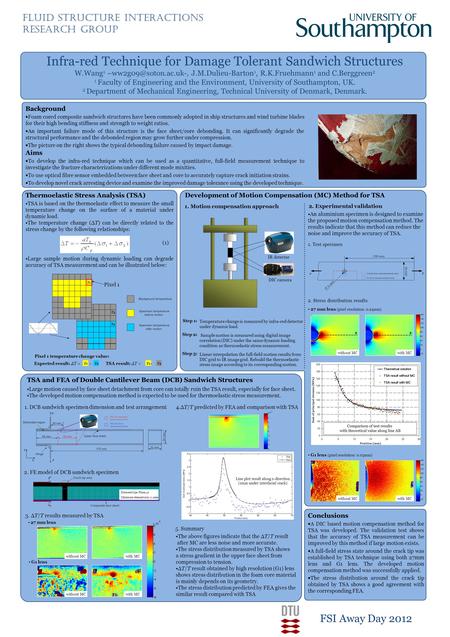 Infra-red Technique for Damage Tolerant Sandwich Structures W.Wang 1 J.M.Dulieu-Barton 1, R.K.Fruehmann 1 and C.Berggreen 2 1 Faculty.