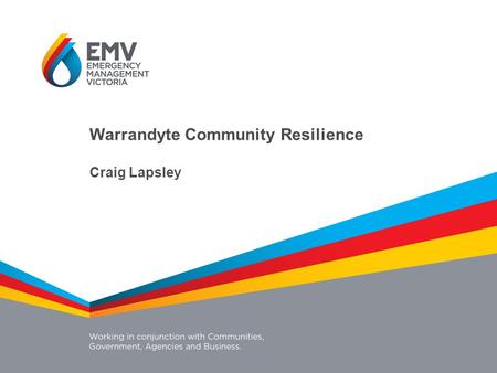 Warrandyte Community Resilience Craig Lapsley. Challenges Population change Climate change Urbanisation Globalisation Community look and expectations.