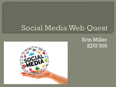 Erin Miller EDU 505.  The world we live in is changing quickly due to the rapid increase of social media. People are using it more and more in their.