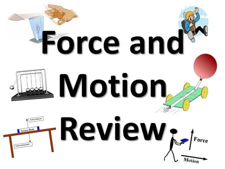 Force and Motion Review. push A force is simply a push or a pull. All forces have both size and direction.