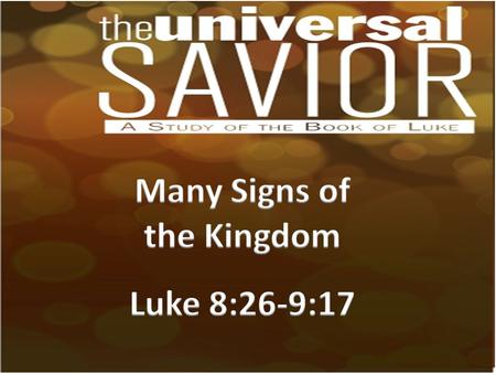 Josh & Katie Hamilton DISCUSSION GUIDE 1.What condition was the man from Gerasenes in when Jesus encountered him? (Luke 8:26-29) He was possessed by.