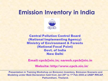 Emission Inventory in India