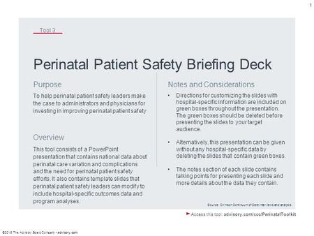 Perinatal Patient Safety Briefing Deck