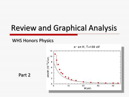 Review and Graphical Analysis WHS Honors Physics Part 2.