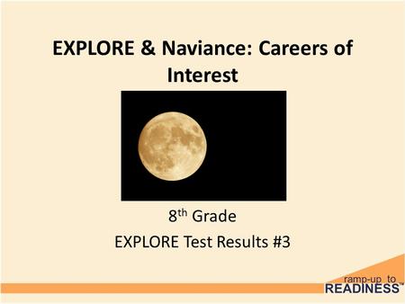 EXPLORE & Naviance: Careers of Interest 8 th Grade EXPLORE Test Results #3.