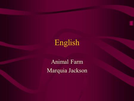 Animal Farm Marquia Jackson