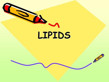 LIPIDS. A water insoluble compounds, but soluble in ether, benzena, acetone and chloroform Consists of glicerol & 3 fatty acids. Forms: solid lipid liquid.