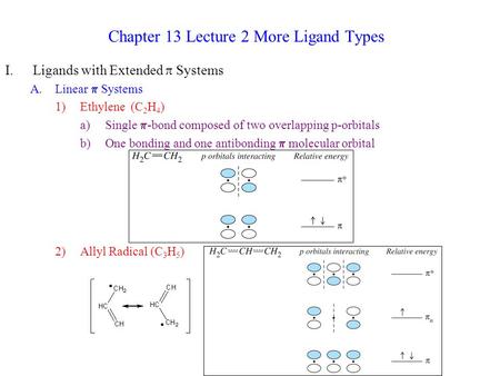 Chapter 13 Lecture 2 More Ligand Types