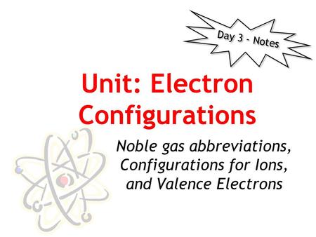 Unit: Electron Configurations