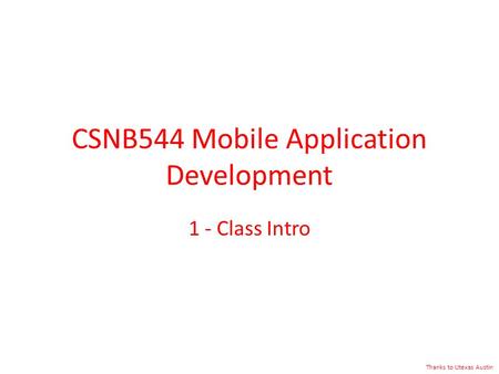 CSNB544 Mobile Application Development