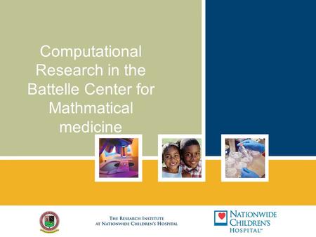 Computational Research in the Battelle Center for Mathmatical medicine.